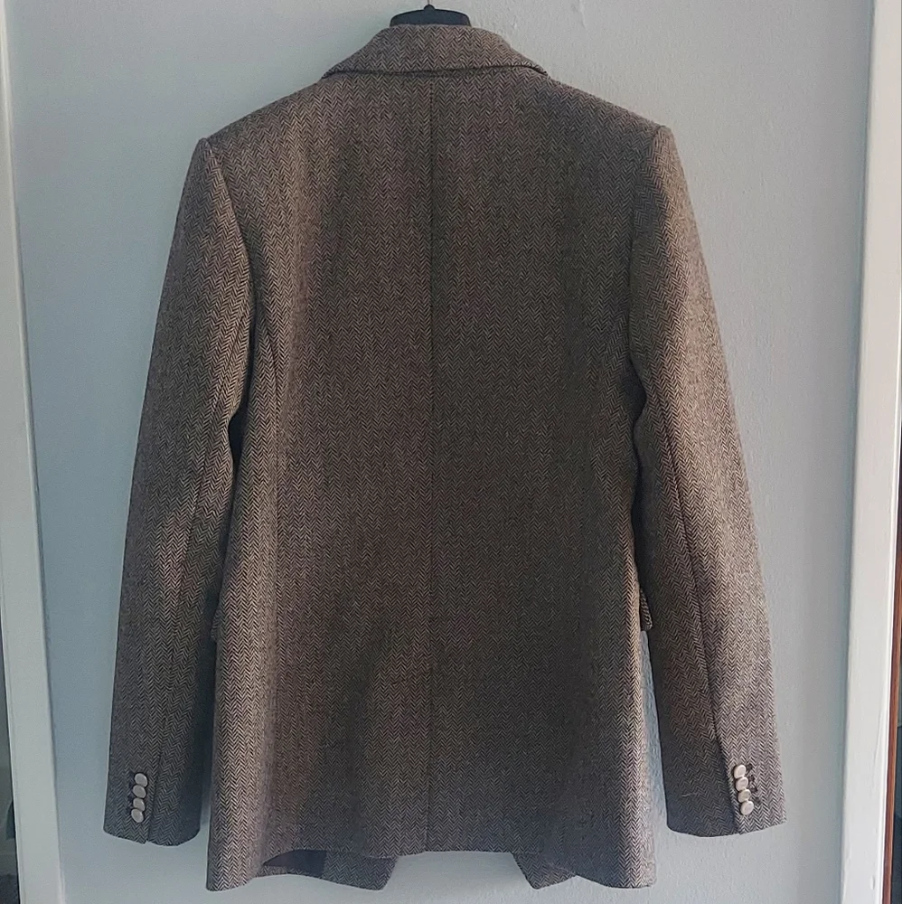 New BANANA REPUBLIC Herringbone Captain's Blazer - 8 Tall - Picture 7 of 9